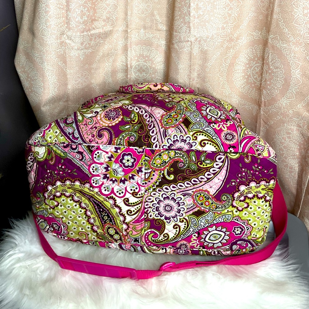 Vera Bradley Pink and Green Travel Bag with Intricate Design. EUC - Picture 6 of 7